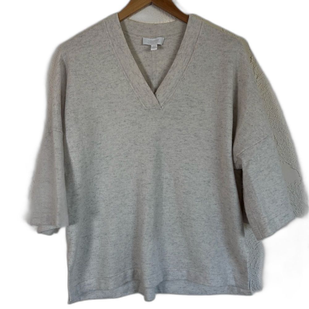 The White Company Cream Wool Blend V-Neck Tunic XL